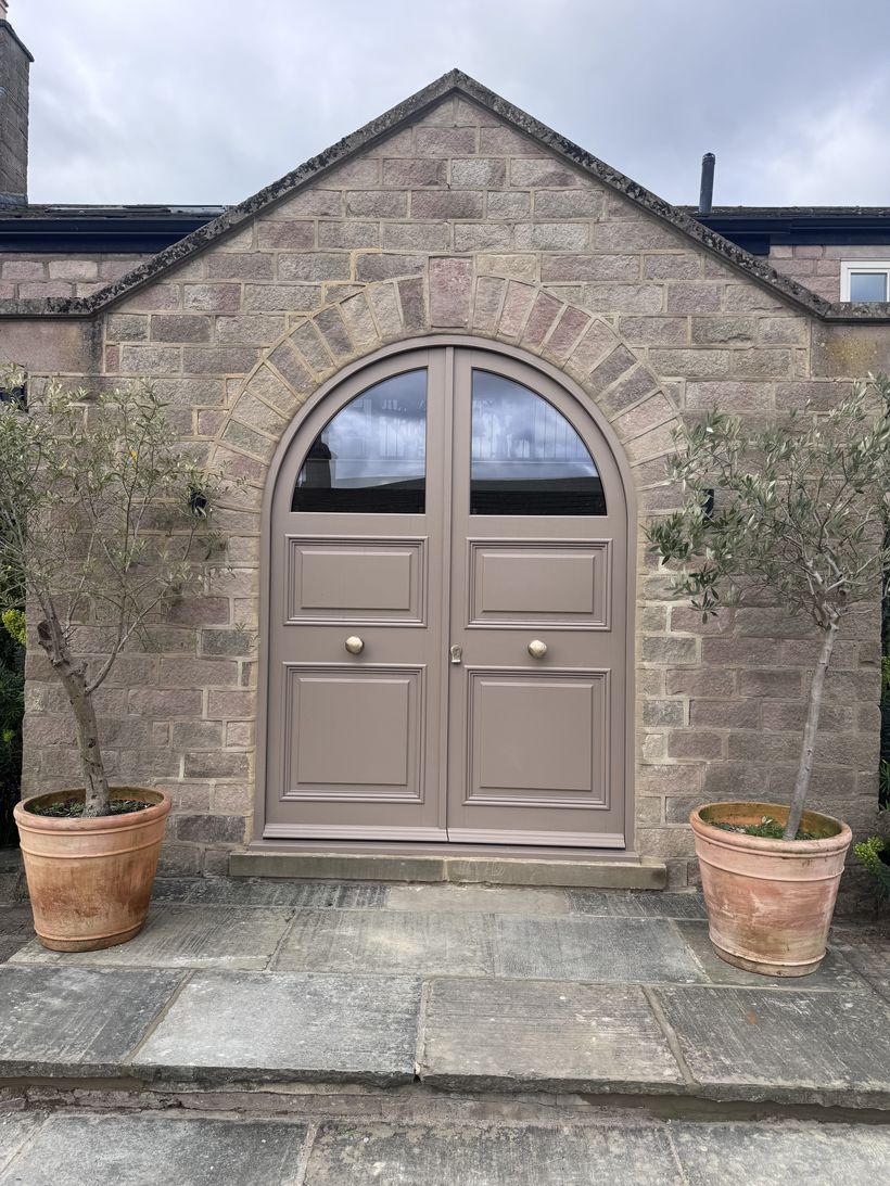 Arched Timber Entrance Door, made by Bailey-Hague Joinery