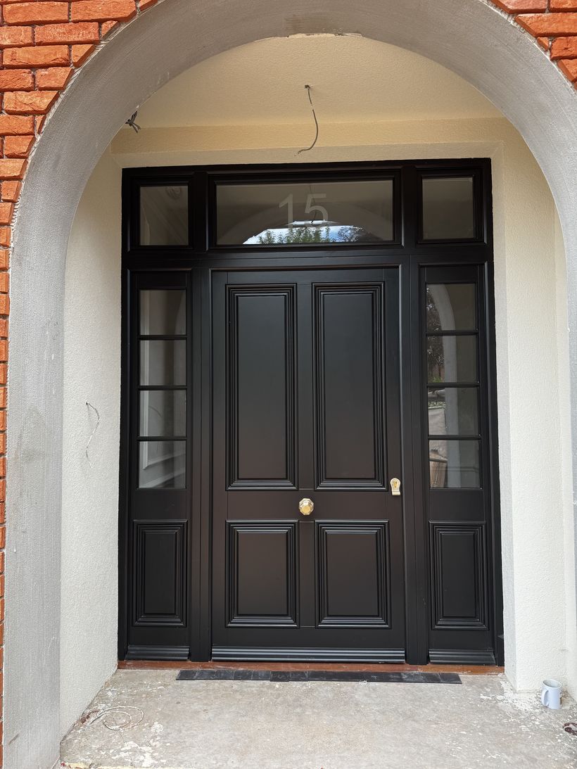 Grand Arched Entrance Door, made by Bailey-Hague Joinery